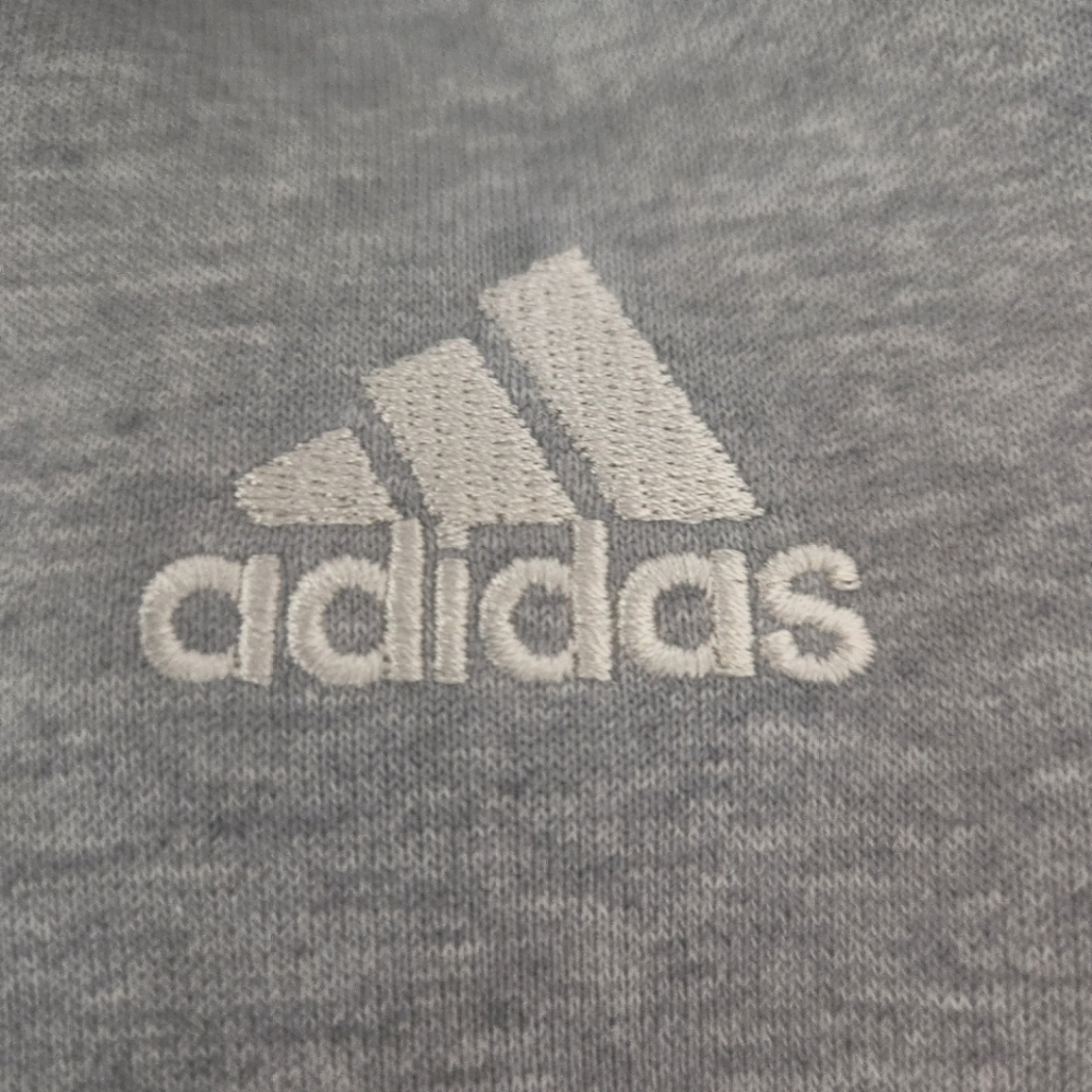 HP!❤️NWT ADIDAS Gray Pullover Logo Hoodie Men's Internal OH Fleece Lined XS - Picture 4 of 16